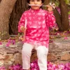 Little Hearts Organic Cotton Block Printed Kurta