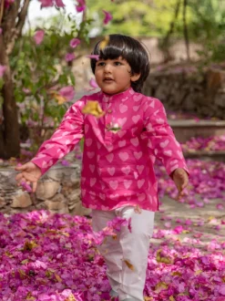 Little Hearts Organic Cotton Block Printed Kurta