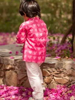 Little Hearts Organic Cotton Block Printed Kurta
