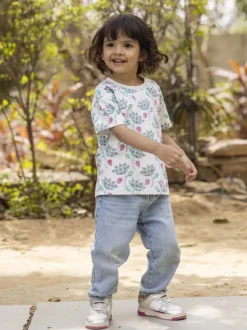 Little Lotus Organic Cotton Block Printed T-shirt