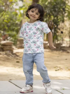 Little Lotus Organic Cotton Block Printed T-shirt