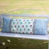 Lotus Jaal Block Printed Cotton Cushion Cover - 16 X 48 Inch