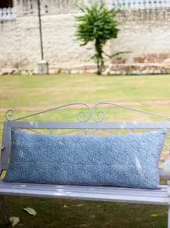 Lotus Jaal Block Printed Cotton Cushion Cover - 16 X 48 Inch