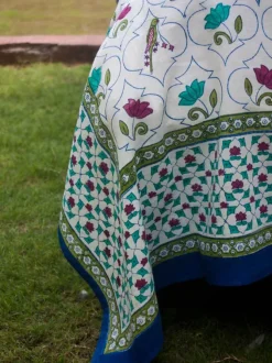 Lotus Jaal Block Printed Cotton Bedsheet