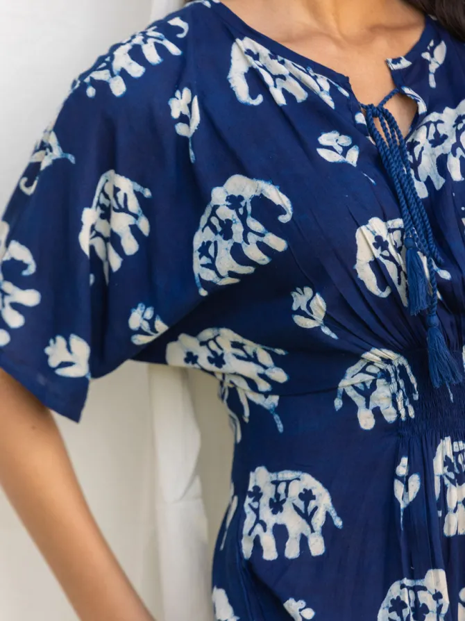 Malhar Indigo Kaftan Maxi Dress