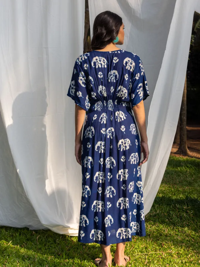 Malhar Indigo Kaftan Maxi Dress
