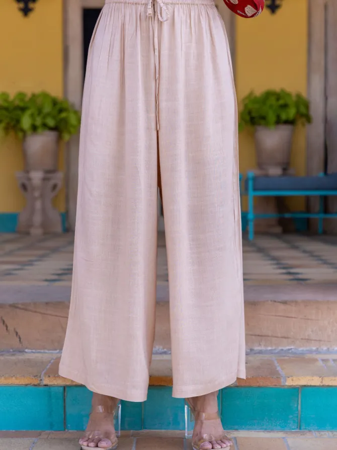 Malini Slub Palazzo Pants