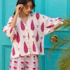 Margarita Hand Block Printed Kaftan Top - Comfort Fit