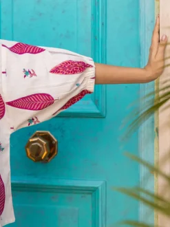 Margarita Hand Block Printed Kaftan Top - Comfort Fit