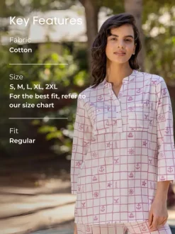 Marina Hand Block Printed Cotton Pyjama Set