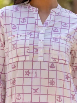 Marina Hand Block Printed Cotton Pyjama Set