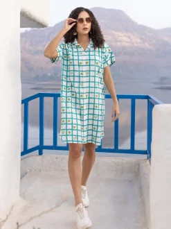 Matilda Hand Block Printed Shirt Dress