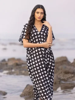Maya Memsaab Black Modal Kaftan Dress