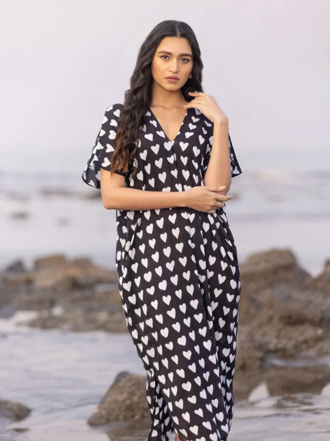Maya Memsaab Black Modal Kaftan Dress