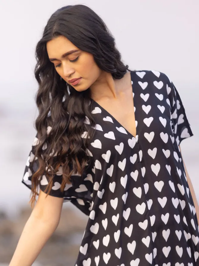 Maya Memsaab Black Modal Kaftan Dress