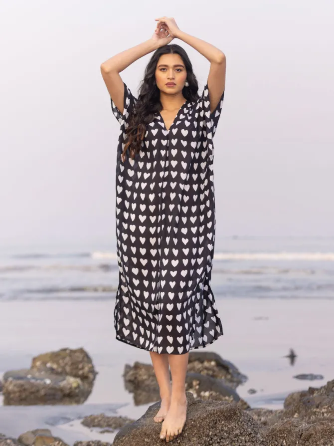 Maya Memsaab Black Modal Kaftan Dress