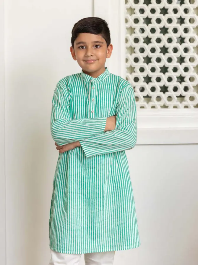 Mayur Organic Cotton Block Printed Long Kurta