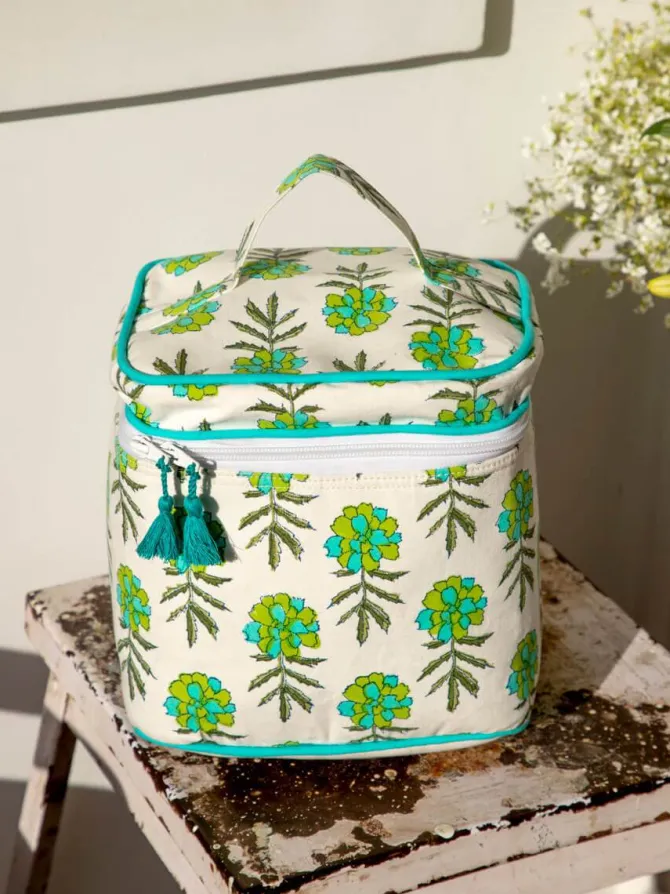 Megha Block Printed Cotton Vanity Case