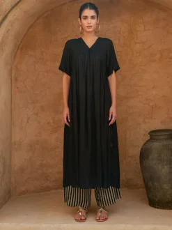 Midnight Black Modal Kurta