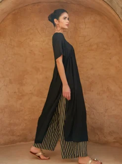 Midnight Black Modal Kurta