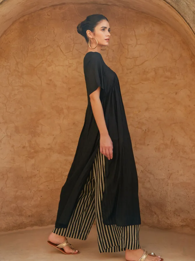 Midnight Black Modal Kurta