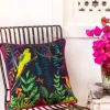 Midnight Paradise Cotton Cushion Cover - 16 Inch