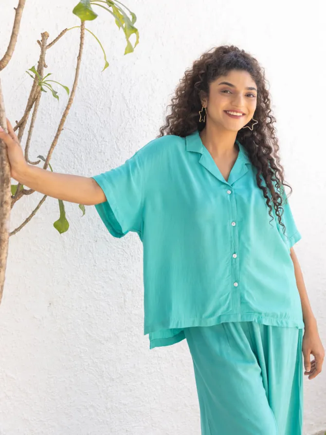 Mint Solid Turquoise Shirt