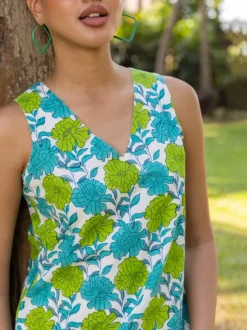 Mojito Block Printed Midi Dress