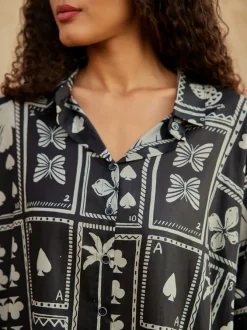 Mosaic Oversized Long Shirt