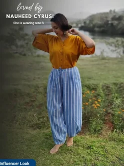 Mustard Cotton Slub Short Top