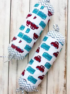 My Red Car Organic Cotton Infant Bolster Cover - Set of 2