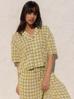 Natasha Green Polka Modal Shirt Top