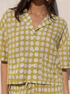 Natasha Green Polka Modal Shirt Top