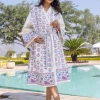 Neerja Luxury Block Printed Cotton Bath Robe