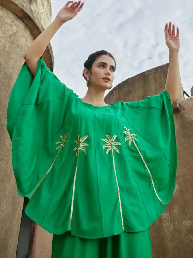 Nia Embroidered Poncho Top