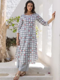 Nora Hand Block Cotton Kurta