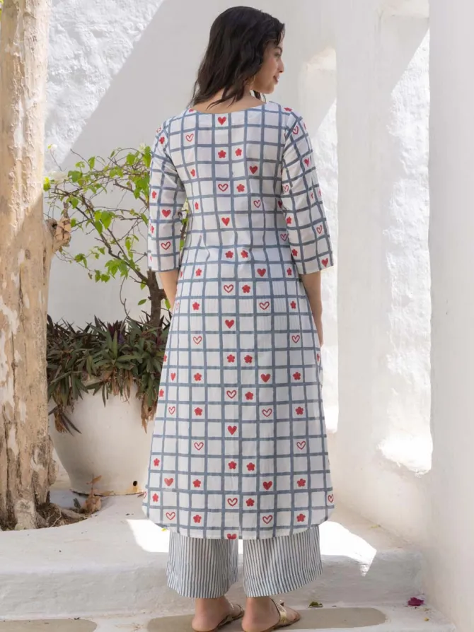 Nora Hand Block Cotton Kurta