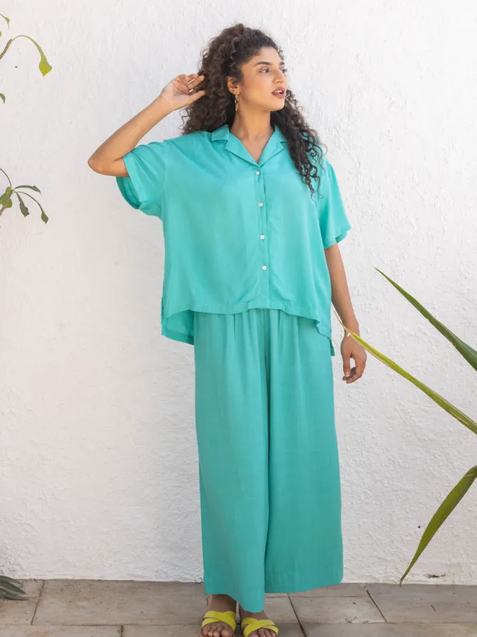 Nordic Solid Turquoise Co-ord Set of 2
