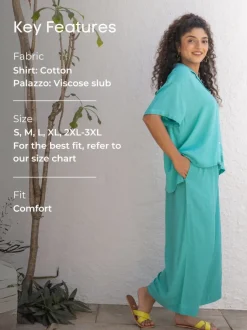 Nordic Solid Turquoise Co-ord Set of 2