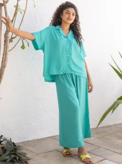 Nordic Solid Turquoise Co-ord Set of 2