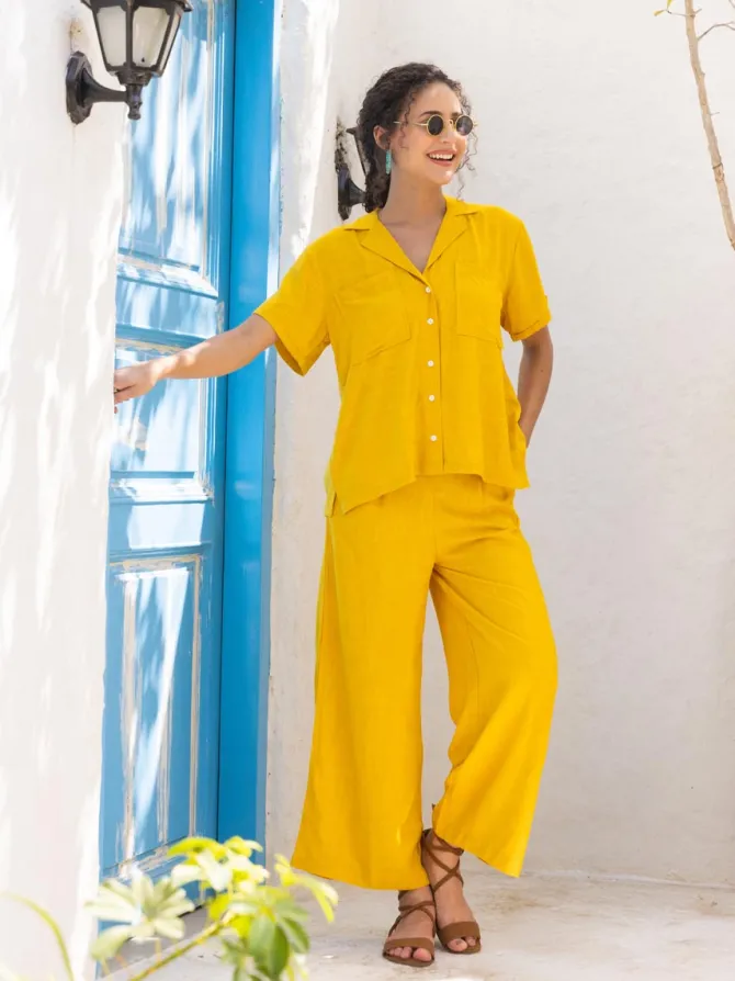 Notting Hill Solid Yellow Co-ord Set of 2