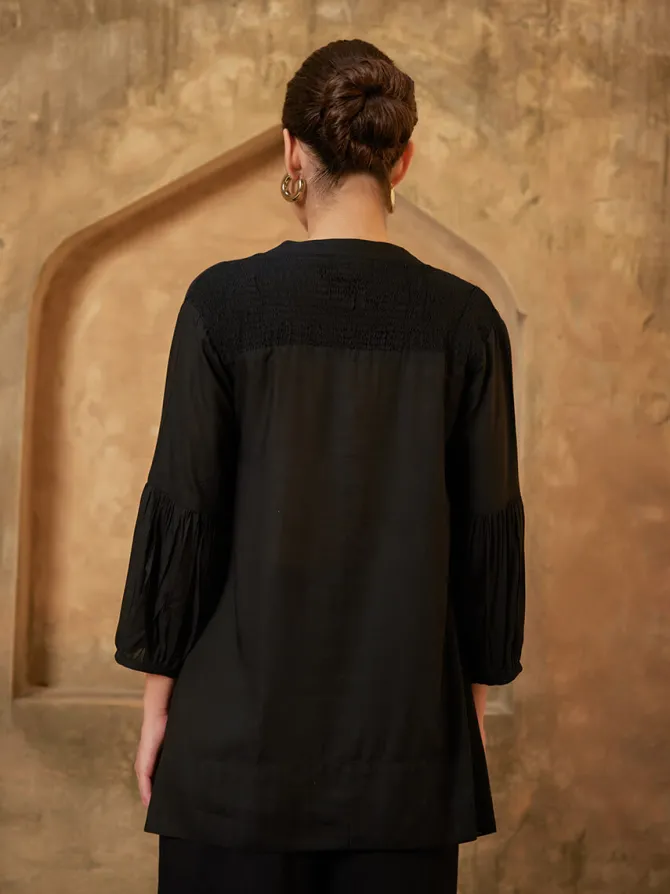 Olive Smocking Top