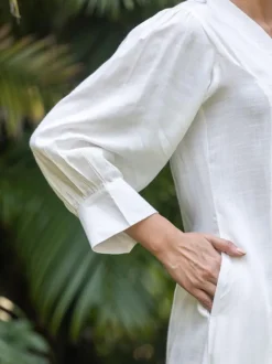 Olivia Solid White Long Kurta