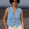 Oxford Blue Polka Cotton Waistcoat