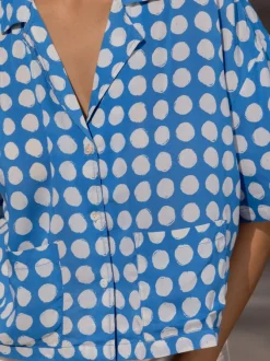 Pacific Blue Polka Modal Shirt Top