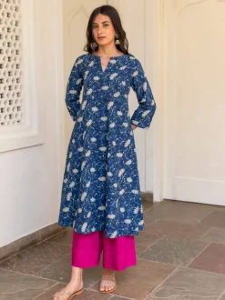 Padma Dabu Cotton Long Kurta