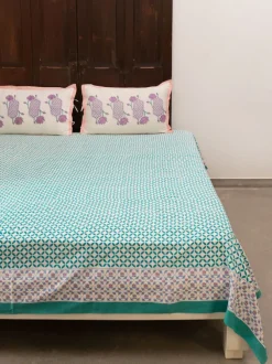 Padma Hand Block Printed Cotton Bed Sheet
