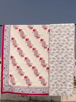 Padmaja Block Printed Cotton Quilt