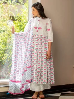Padmaja Block Printed Cotton Dupatta