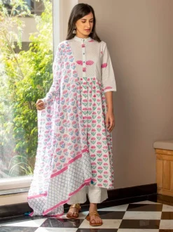 Padmaja Block Printed Cotton Dupatta